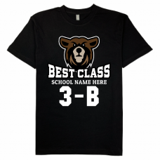 かっこいいクマのイラスト入りクラスロゴTシャツをオリジナルでプリント クラスTシャツのテンプレート　COTTON HERITAGE 5.5oz プレミアムプリントTシャツの無料デザインテンプレート