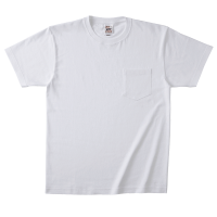 ホワイト Cross Stitch オープンエンドマックスウェイト ポケットTシャツ