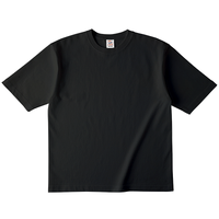 ブラック Cross Stitch 6.2oz マックスウェイト オーバーサイズ 五分袖Tシャツ