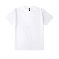 ホワイト D-FACTORY 6.6oz オープンエンドコンフォートTシャツ（ポケット付き）