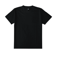 ブラック D-FACTORY 6.6oz オープンエンドコンフォートTシャツ（ポケット付き）