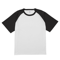 ブラック D-FACTORY 6.6oz プレミアムコンフォートラグランスリーブTシャツ