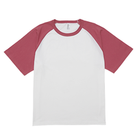 ピンク D-FACTORY 6.6oz プレミアムコンフォートラグランスリーブTシャツ