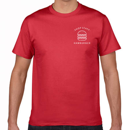 Gildan ジャパンフィットtシャツ 無料テンプレート スタッフtシャツ シンプルハンバーガーショップ作例詳細 オリジナルプリント