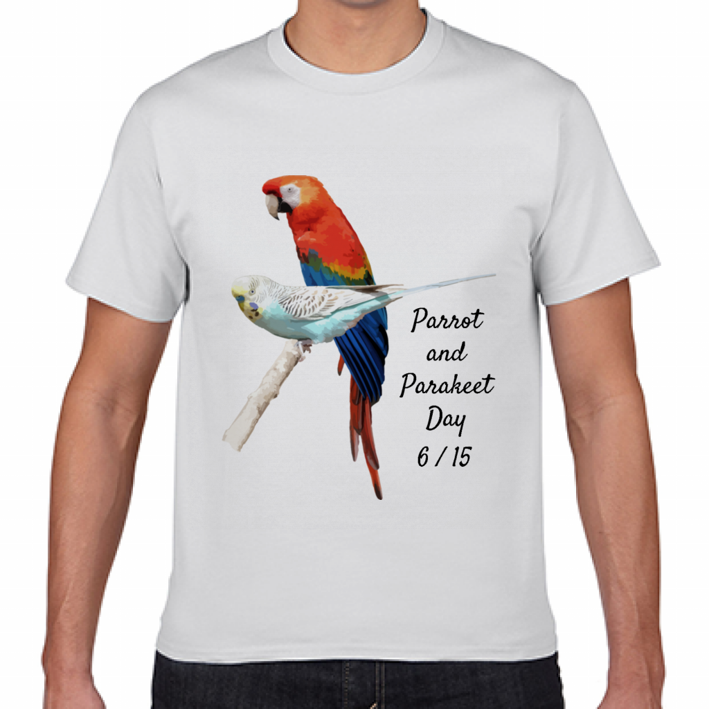 Gildan ジャパンフィットtシャツ オウムとインコの日6 15のtシャツをオリジナルでプリント 今日は何の日のテンプレート作例詳細 オリジナルプリント