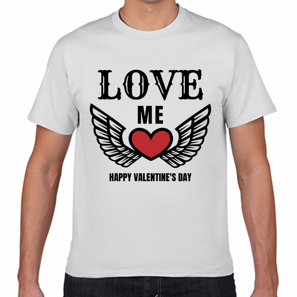 Gildan ジャパンフィットtシャツ ハートに羽が生えたロゴがおしゃれなバレンタインtシャツをオリジナルでプリント バレンタインのテンプレート作例詳細 オリジナルプリント