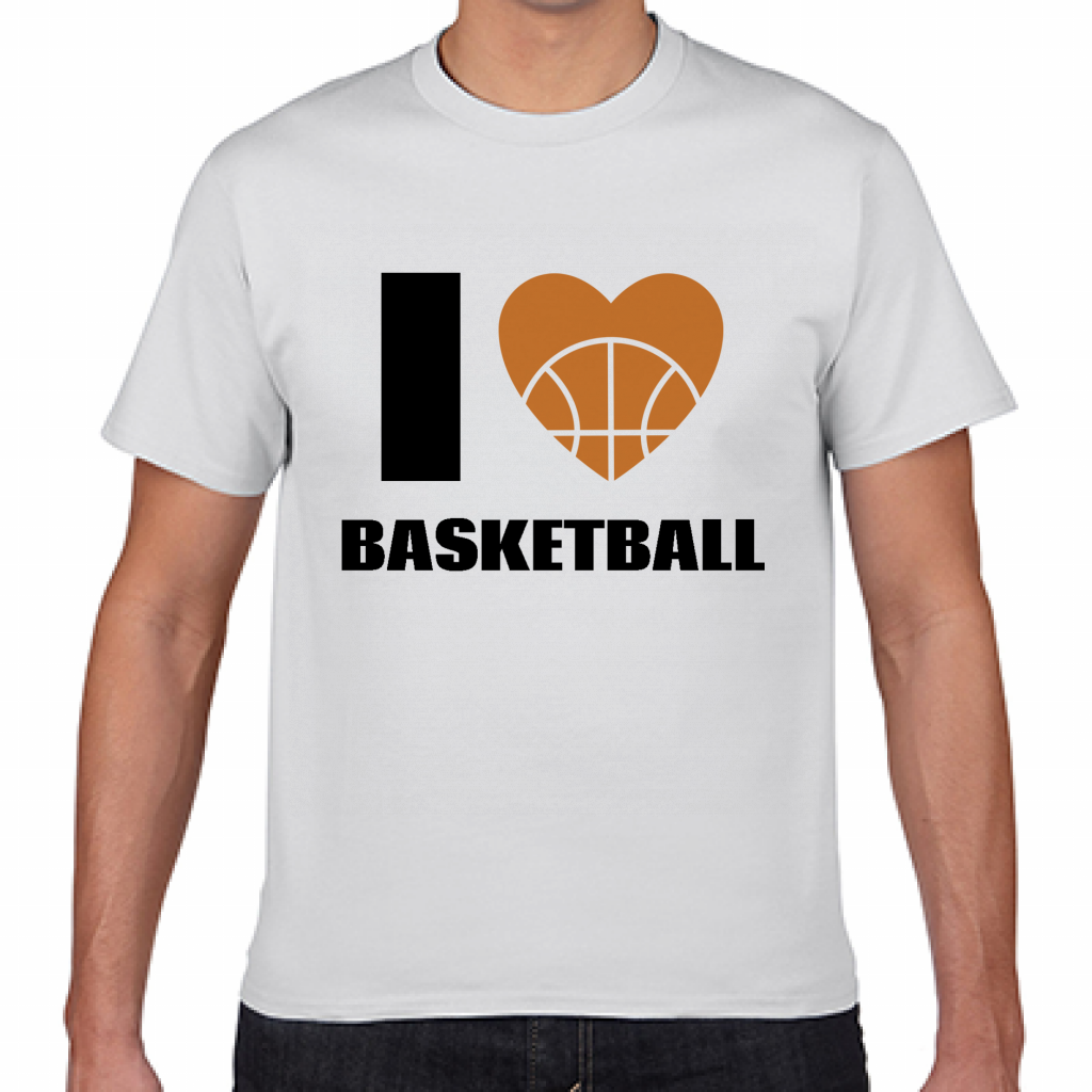 Gildan ジャパンフィットtシャツ バスケットボールのイラスト入りi Love Tシャツをオリジナルでプリント I Love Tシャツのテンプレート作例詳細 オリジナルプリント