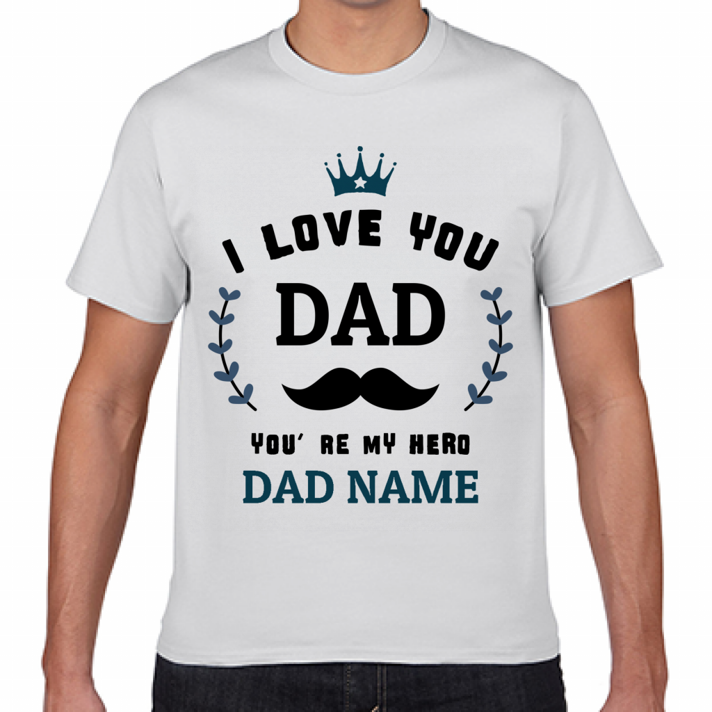 Gildan ジャパンフィットtシャツ おしゃれなヒゲと名前入り父の日のtシャツをオリジナルでプリント 父の日のテンプレート作例詳細 オリジナルプリント