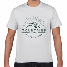 山のイラストが爽やかなキャンプTシャツをオリジナルでプリント　チームウェア・グッズのテンプレート　GILDAN Tシャツの無料デザインテンプレート