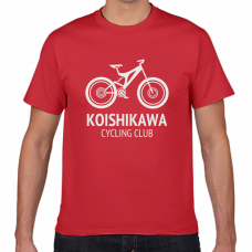 自転車のイラスト入りサイクリングチームのシルクスクリーンTシャツをオリジナルでプリント　チームウェア・グッズのテンプレート