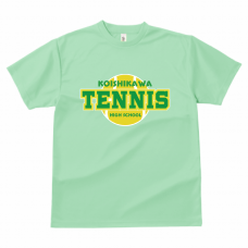 テニスボールのイラストがおしゃれなチームTシャツをオリジナルでプリント　運動系部活のテンプレート　GLIMMER ドライTシャツの無料デザインテンプレート
