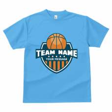 バスケットボールのロゴがおしゃれなチームTシャツをオリジナルでプリント　チームウェア・グッズのテンプレート　GLIMMER ドライTシャツの無料デザインテンプレート