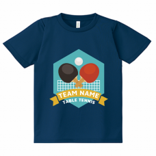 卓球デザインのロゴがおしゃれなチームTシャツをオリジナルでプリント　チームウェア・グッズのテンプレート　GLIMMER ドライTシャツの無料デザインテンプレート