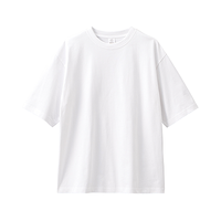 ホワイト MARKLESS STYLE 7.4oz カスタムデザインオーガニックコットンTシャツ オーバーサイズ