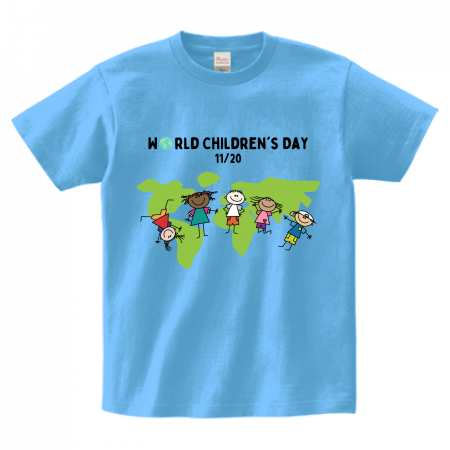 Printstar ヘビーウェイトtシャツ 無料テンプレート 11 世界子供の日 地球がモチーフの今日は何の日tシャツ作例詳細 オリジナルプリント