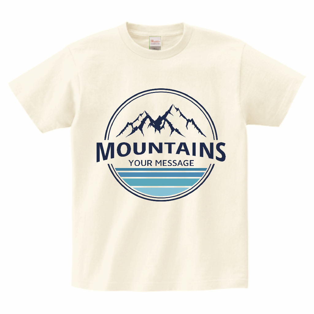 Printstar ヘビーウェイトtシャツ 山のイラストロゴがおしゃれなtシャツをオリジナルでプリント アウトドア レジャーのテンプレート作例詳細 オリジナルプリント