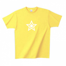 シンプルな星マークがおしゃれなTシャツをオリジナルでプリント　オリジナルTシャツのデザインテンプレート　Printstar ヘビーウェイトTシャツの無料デザインテンプレート