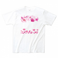 ハートのフレームデザインがおしゃれな結婚祝いのTシャツをオリジナルプリント　結婚祝いのテンプレート　Printstar ヘビーウェイトTシャツの無料デザインテンプレート