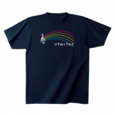 カラフルな五線紙と音符のTシャツをオリジナルでプリント　オリジナルTシャツのデザインテンプレート　Printstar ヘビーウェイトTシャツの無料デザインテンプレート