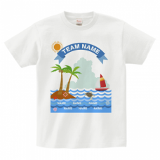 夏のイラストがかわいいTシャツをオリジナルでプリント　オリジナルTシャツのデザインテンプレート　Printstar ヘビーウェイトTシャツの無料デザインテンプレート