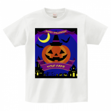 カラフルなハロウィンカボチャのイラストTシャツをオリジナルでプリント　ハロウィンのテンプレート　Printstar ヘビーウェイトTシャツの無料デザインテンプレート