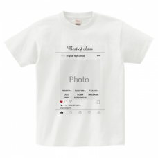 インスタ風フレームに写真入りクラスTシャツをオリジナルでプリント　クラスTシャツのテンプレート　Printstar ヘビーウェイトTシャツの無料デザインテンプレート