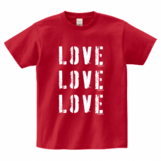 かすれフォントがおしゃれなバレンタインのLOVE Tシャツをオリジナルでプリント　バレンタインのテンプレート　Printstar ヘビーウェイトTシャツの無料デザインテンプレート