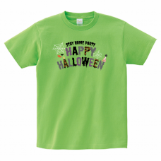 ハッピーハロウィンのロゴ入りTシャツをオリジナルでプリント　ハロウィンのテンプレート　Printstar ヘビーウェイトTシャツの無料デザインテンプレート