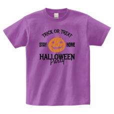 ステイホームのメッセージ入りハロウィンTシャツをオリジナルでプリント　ハロウィンのテンプレート　Printstar ヘビーウェイトTシャツの無料デザインテンプレート