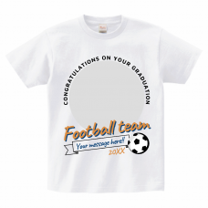 円形フレームに写真を入れられるサッカーチームの記念Tシャツをオリジナルでプリント　サッカーチームのテンプレート　Printstar ヘビーウェイトTシャツの無料デザインテンプレート