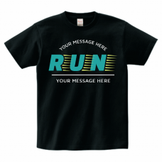 RUNのロゴがカラフルなTシャツをオリジナルでプリント　ランニングのテンプレート　Printstar ヘビーウェイトTシャツの無料デザインテンプレート