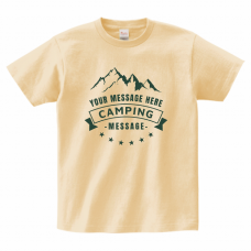 山のシルエットイラスト入りロゴTシャツをオリジナルでプリント　アウトドア・レジャーのテンプレート