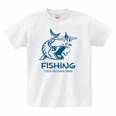 魚釣りのイラスト入りTシャツをオリジナルでプリント　アウトドア・レジャーのテンプレート