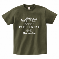 ヒゲとりぼんがユニークな父の日のTシャツをオリジナルでプリント　父の日のテンプレート　Printstar ヘビーウェイトTシャツの無料デザインテンプレート