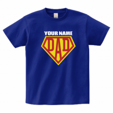 スーパーヒーロー風のロゴに名入れTシャツをオリジナルでプリント　父の日のテンプレート　Printstar ヘビーウェイトTシャツの無料デザインテンプレート