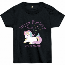 ユニコーンのイラストがかわいい名入れTシャツをオリジナルでプリント　出産祝いのテンプレート