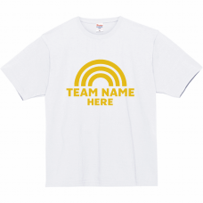 虹のロゴ入りチームTシャツをシルクスクリーンでオリジナルでプリント　チームウェア・グッズのテンプレートト　Printstar 7.4oz スーパーヘビーTシャツの無料デザインテンプレート