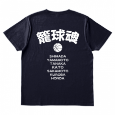 背中のスローガンを入れ替えられるチームTシャツをオリジナルでプリント　バスケットボールのテンプレート　TRUSS ヘビーウェイトTシャツの無料デザインテンプレート