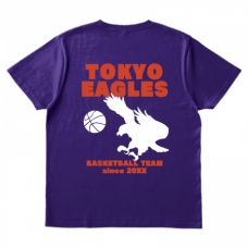 背中のイラストを変えられるチームTシャツをオリジナルでプリント　バスケットボールのテンプレート　TRUSS ヘビーウェイトTシャツの無料デザインテンプレート