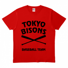大きなチーム名がかっこいいバットの野球Tシャツをオリジナルでプリント　野球のテンプレート　TRUSS ヘビーウェイトTシャツの無料デザインテンプレート
