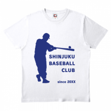 バッターのイラスト入り野球Tシャツをオリジナルでプリント　野球のテンプレート　TRUSS ヘビーウェイトTシャツの無料デザインテンプレート