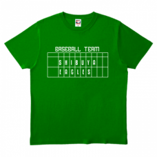 得点ボードのイラスト入り野球Tシャツをオリジナルでプリント　野球のテンプレート　TRUSS ヘビーウェイトTシャツの無料デザインテンプレート