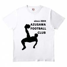 オーバーヘッドキックのイラストがかっこいいサッカーTシャツをオリジナルでプリント　サッカーのテンプレート　TRUSS ヘビーウェイトTシャツの無料デザインテンプレート