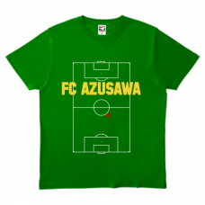 サッカーピッチのイラスト入りチームTシャツをオリジナルでプリント　サッカーのテンプレート　TRUSS ヘビーウェイトTシャツの無料デザインテンプレート