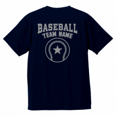 アメカジ風の野球チーム名入りTシャツをシルクスクリーンでオリジナルでプリント　運動系部活のテンプレート　United Athle 4.7oz ドライシルキータッチTシャツの無料デザインテンプレート