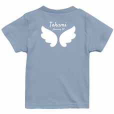 天使の羽つき名入れベビーTシャツをオリジナルでプリント　出産祝いのテンプレート　United Athle 5.6oz ハイクオリティTシャツ(ベビー)の無料デザインテンプレート