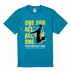 メッセージを入れられるダンクシュートのTシャツをオリジナルでプリント　スポーツ応援のテンプレート　United Athle 5.6oz ハイクオリティTシャツの無料デザインテンプレート