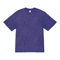 パープル United Athle 6.2oz オープンエンド フェードウォッシュ Tシャツ