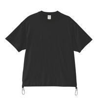ブラック United Athle 6.5oz ファインジャージーリラックスフィットTシャツ（裾ドローコード）