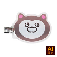 フリー型 前髪クリップ（クリア） 跡が付きにくいダイカットヘアクリップ をオリジナルに  物販品・販促品などキャラクターや写真プリントした自作ヘアピンを1点から